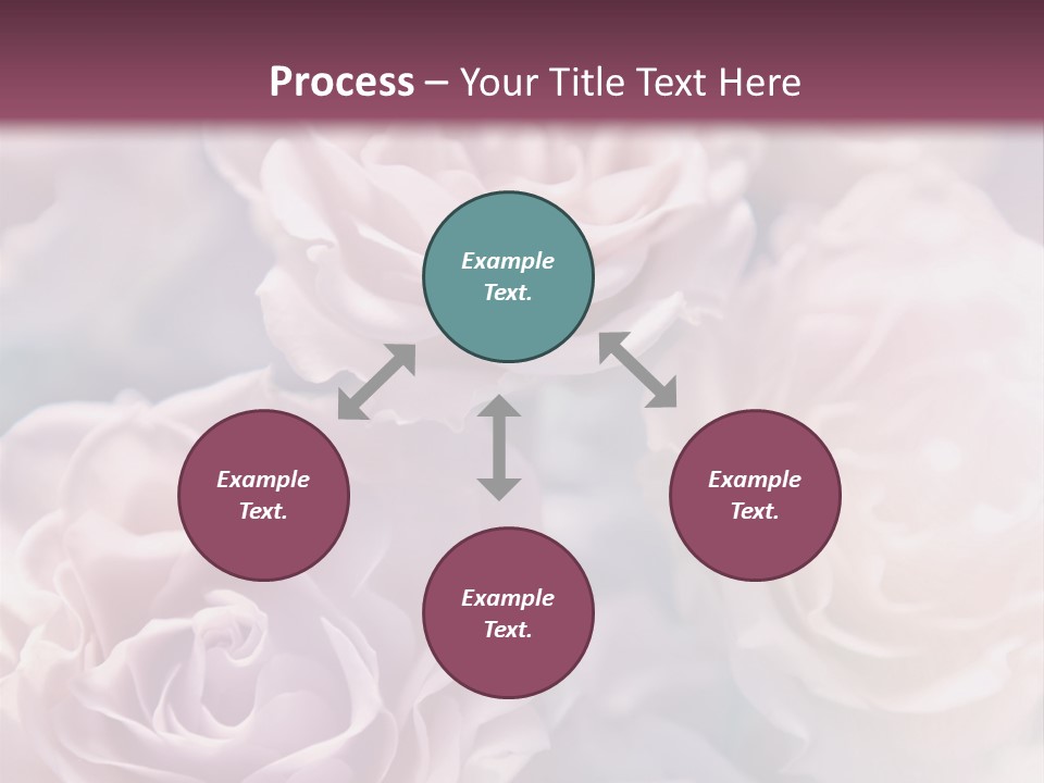 A Bunch Of Pink Roses On A Purple And Blue Background PowerPoint Template