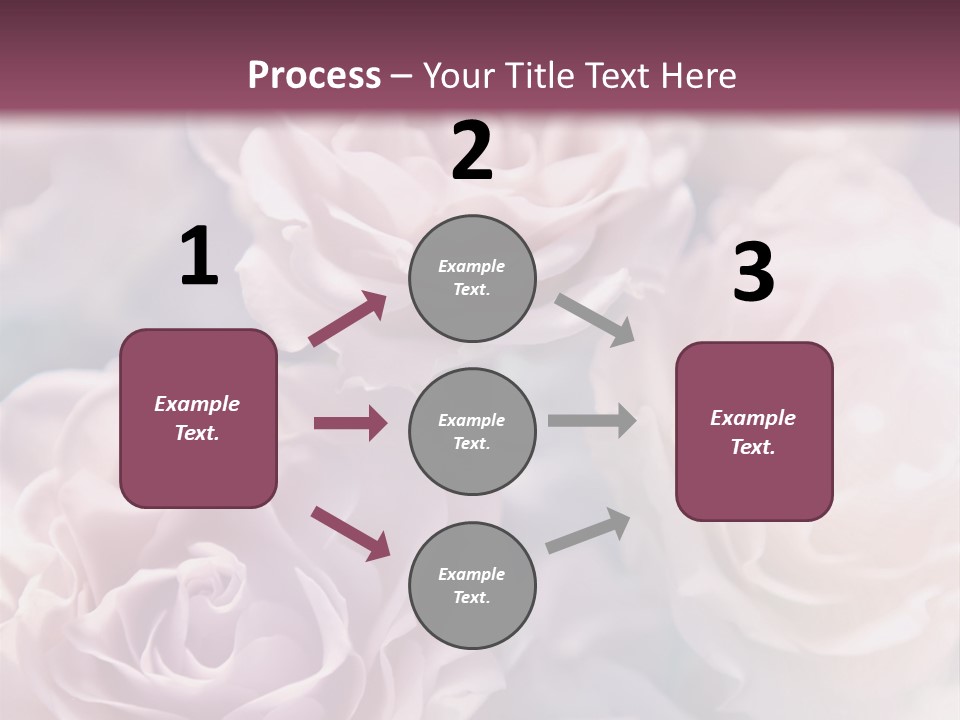 A Bunch Of Pink Roses On A Purple And Blue Background PowerPoint Template