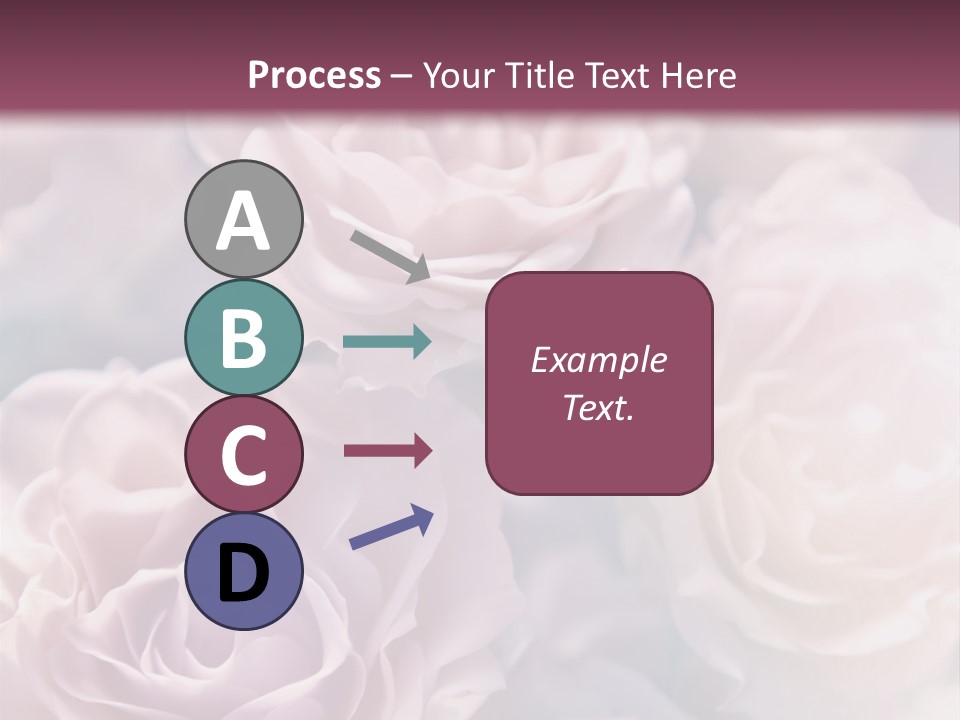 A Bunch Of Pink Roses On A Purple And Blue Background PowerPoint Template