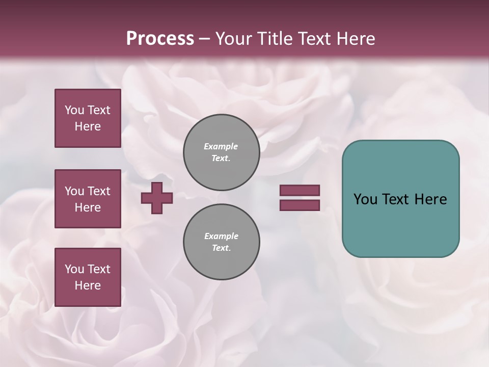 A Bunch Of Pink Roses On A Purple And Blue Background PowerPoint Template