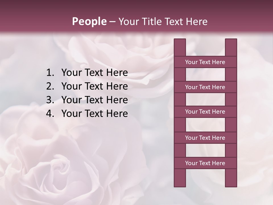 A Bunch Of Pink Roses On A Purple And Blue Background PowerPoint Template