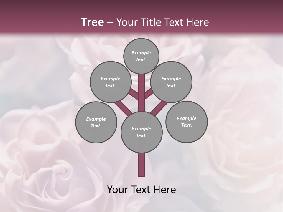 A Bunch Of Pink Roses On A Purple And Blue Background PowerPoint Template
