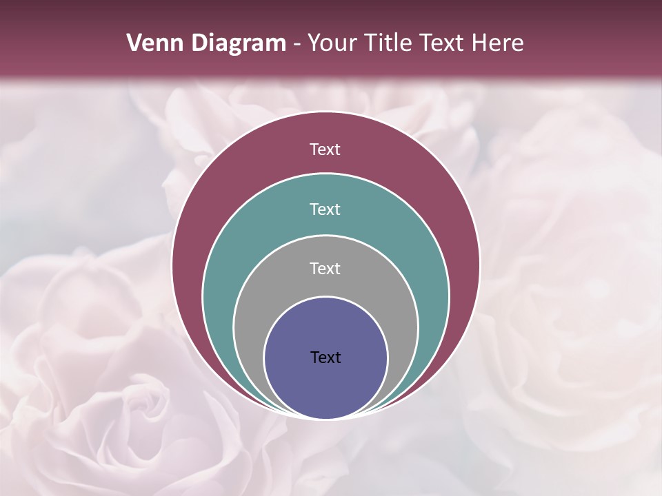 A Bunch Of Pink Roses On A Purple And Blue Background PowerPoint Template