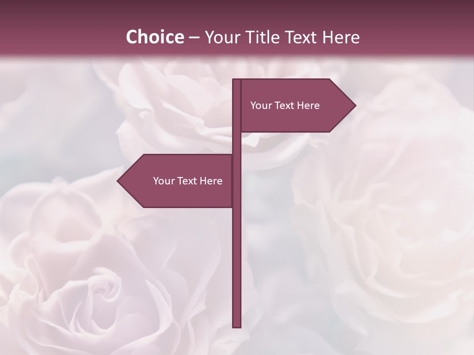 A Bunch Of Pink Roses On A Purple And Blue Background PowerPoint Template