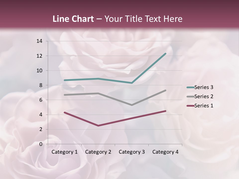 A Bunch Of Pink Roses On A Purple And Blue Background PowerPoint Template