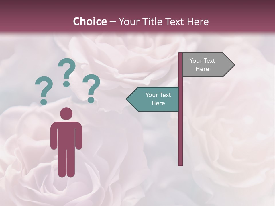 A Bunch Of Pink Roses On A Purple And Blue Background PowerPoint Template