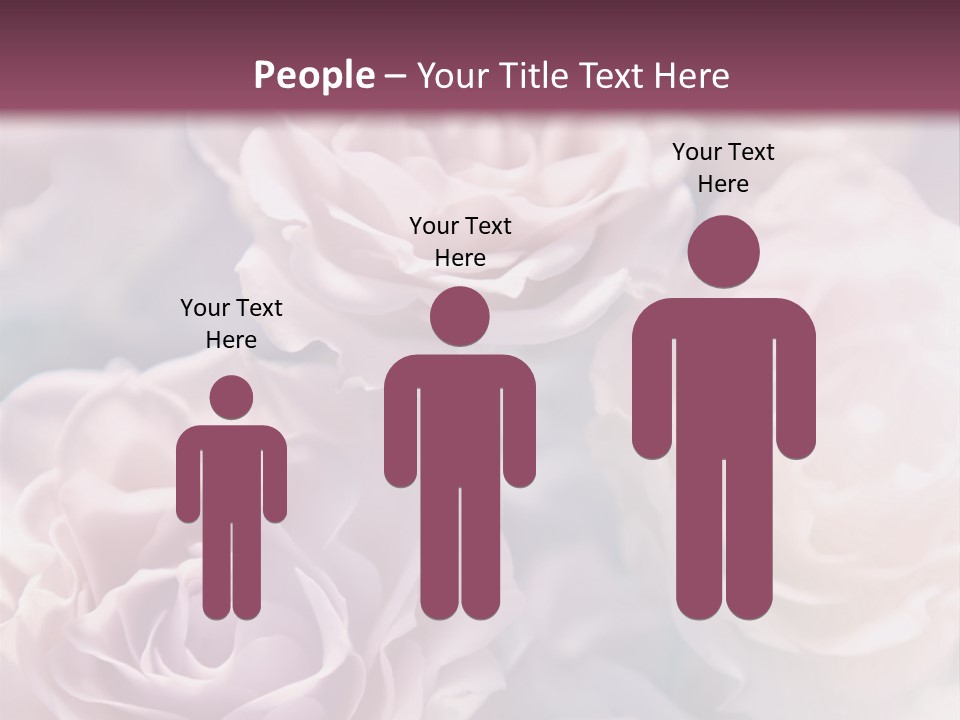 A Bunch Of Pink Roses On A Purple And Blue Background PowerPoint Template