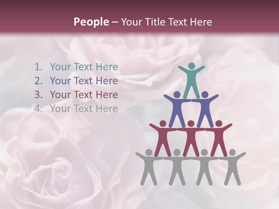 A Bunch Of Pink Roses On A Purple And Blue Background PowerPoint Template