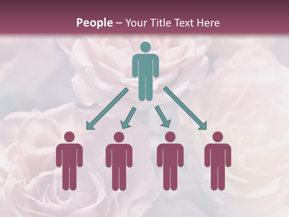 A Bunch Of Pink Roses On A Purple And Blue Background PowerPoint Template