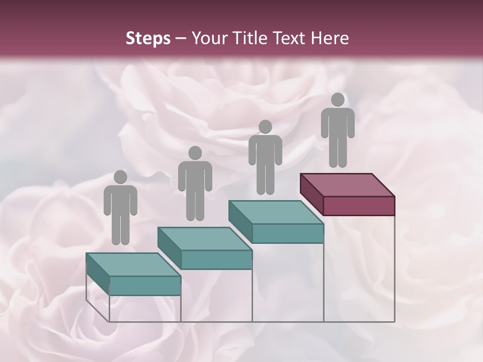 A Bunch Of Pink Roses On A Purple And Blue Background PowerPoint Template