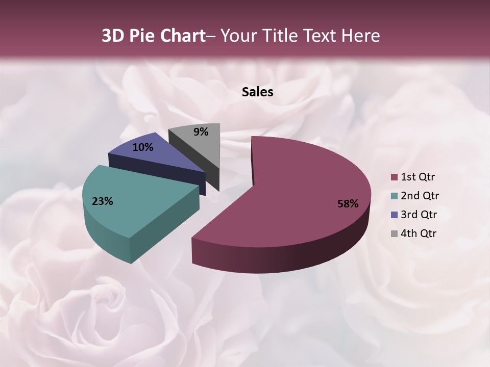 A Bunch Of Pink Roses On A Purple And Blue Background PowerPoint Template