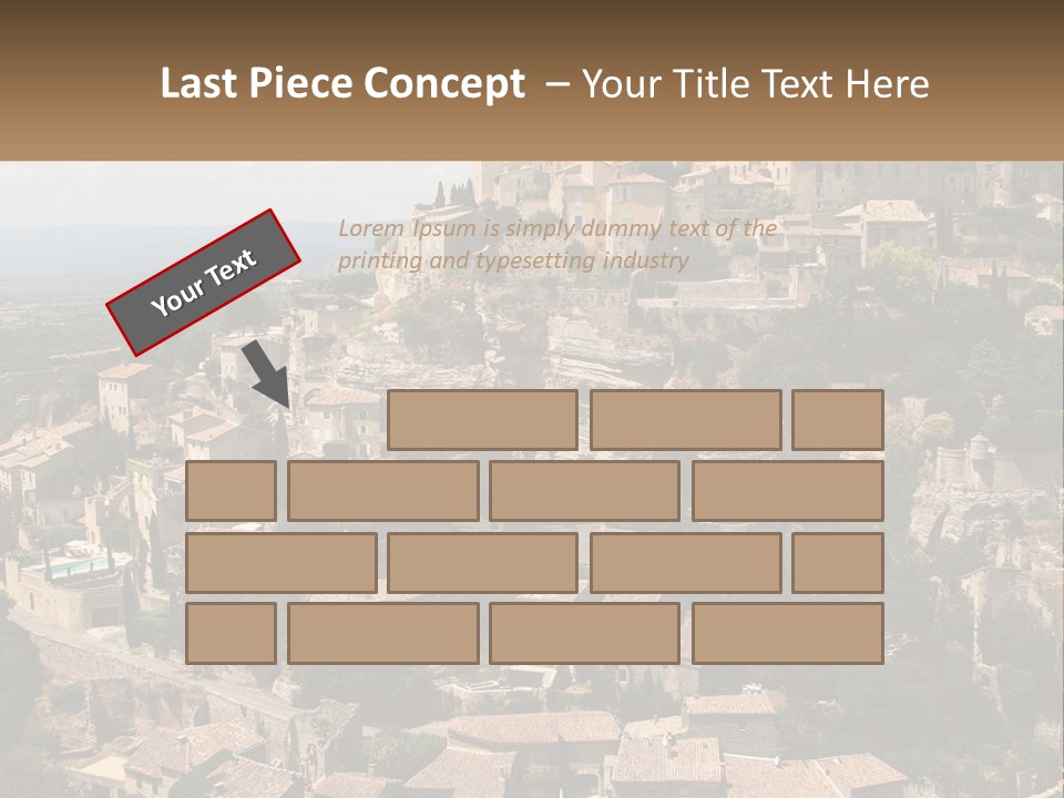 A Village On A Hill With Trees And Bushes PowerPoint Template