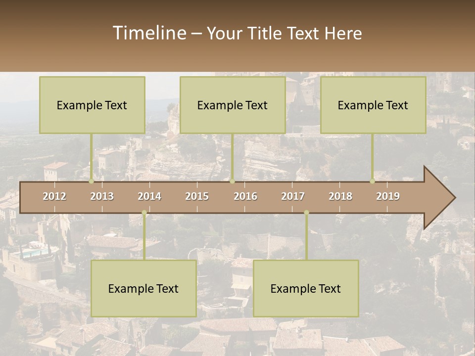 A Village On A Hill With Trees And Bushes PowerPoint Template