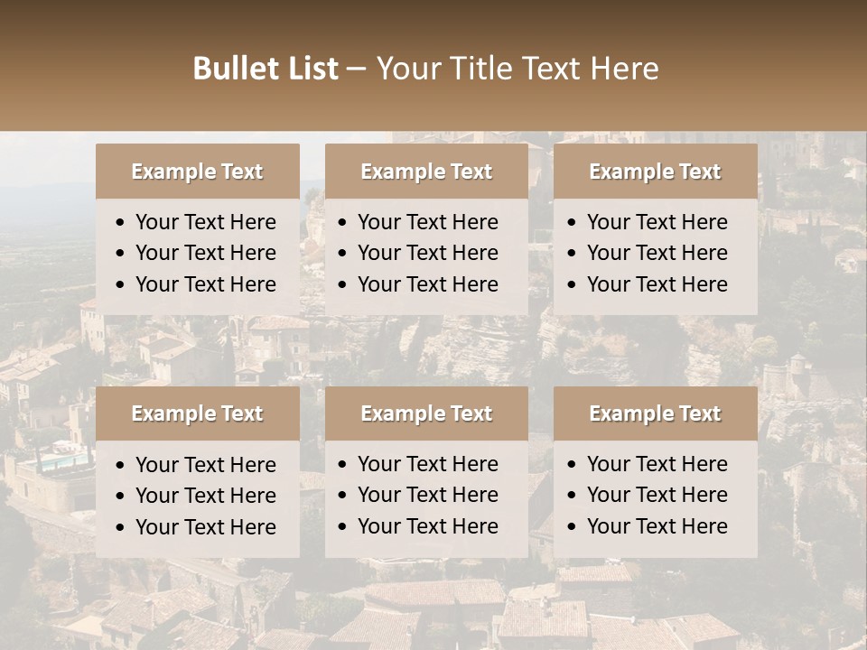A Village On A Hill With Trees And Bushes PowerPoint Template