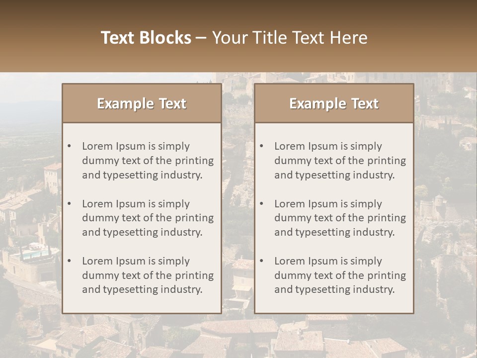 A Village On A Hill With Trees And Bushes PowerPoint Template