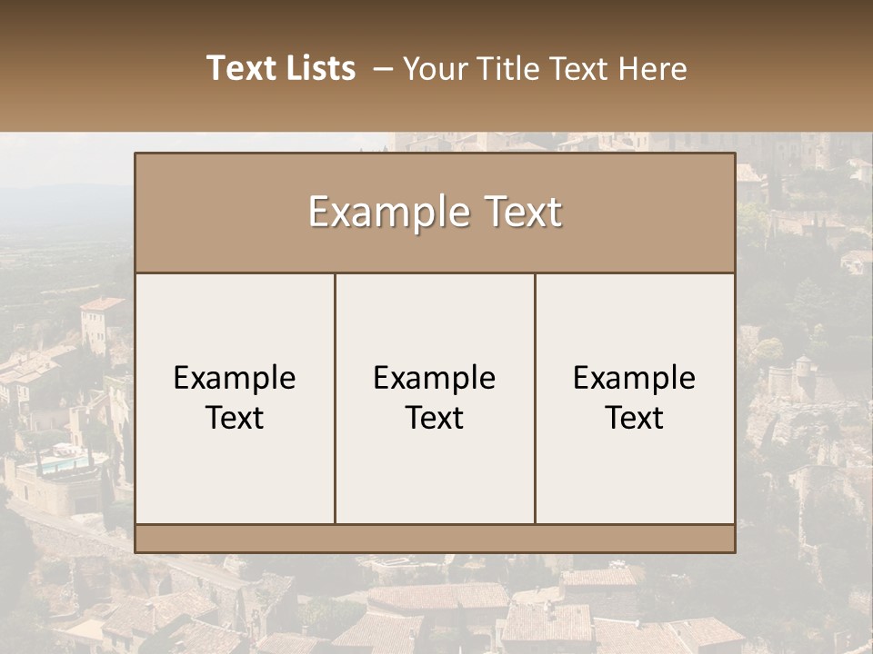 A Village On A Hill With Trees And Bushes PowerPoint Template