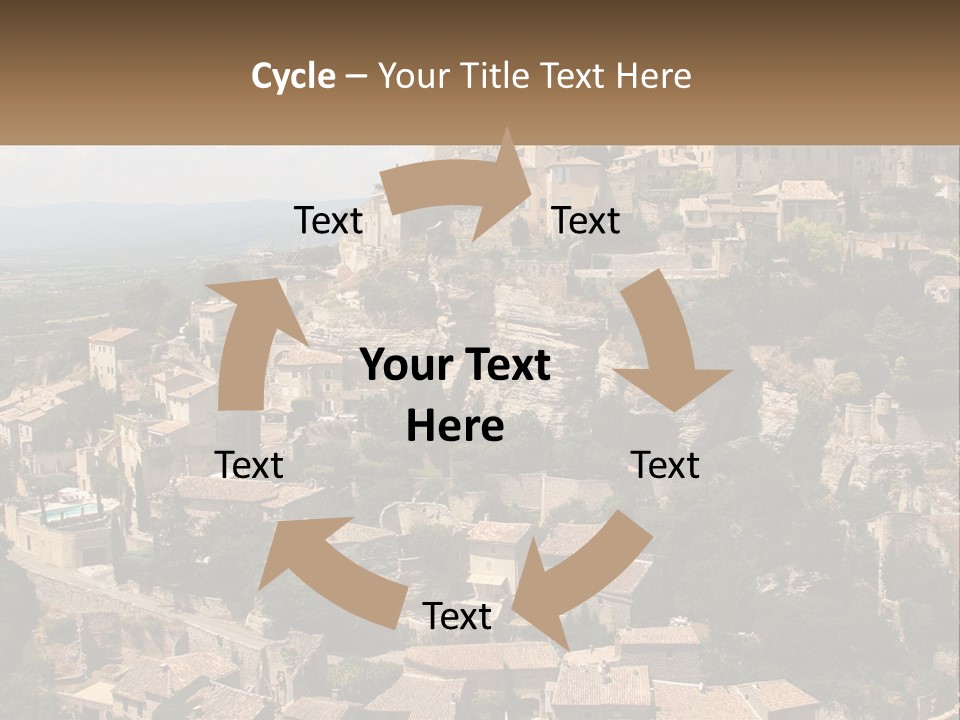 A Village On A Hill With Trees And Bushes PowerPoint Template