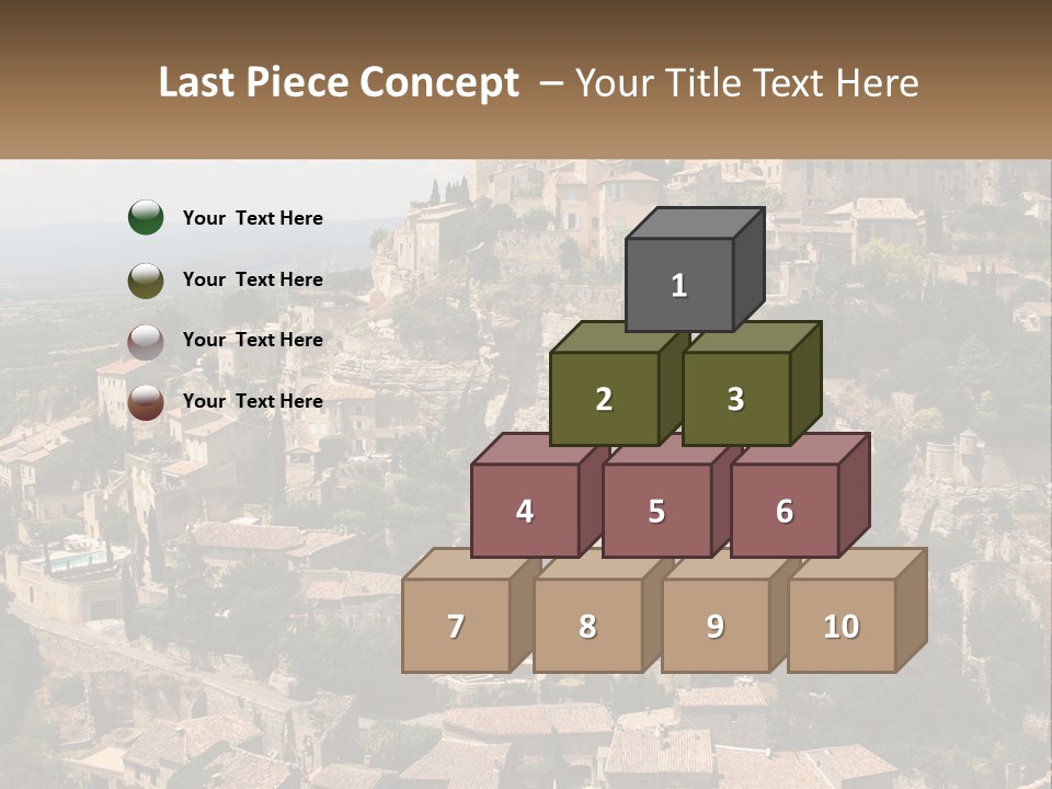 A Village On A Hill With Trees And Bushes PowerPoint Template