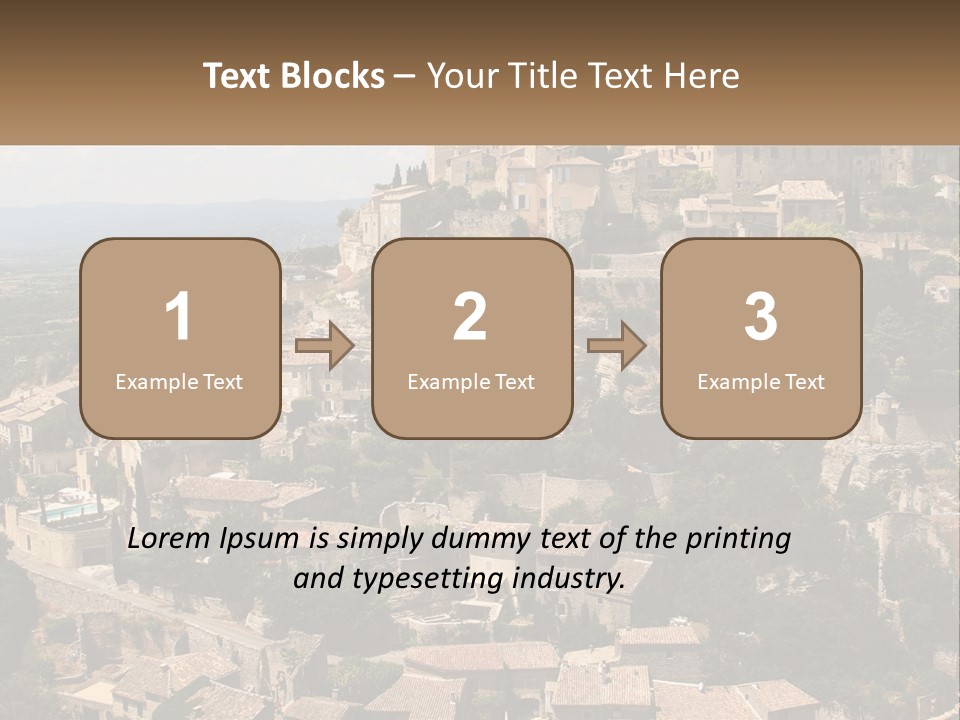 A Village On A Hill With Trees And Bushes PowerPoint Template