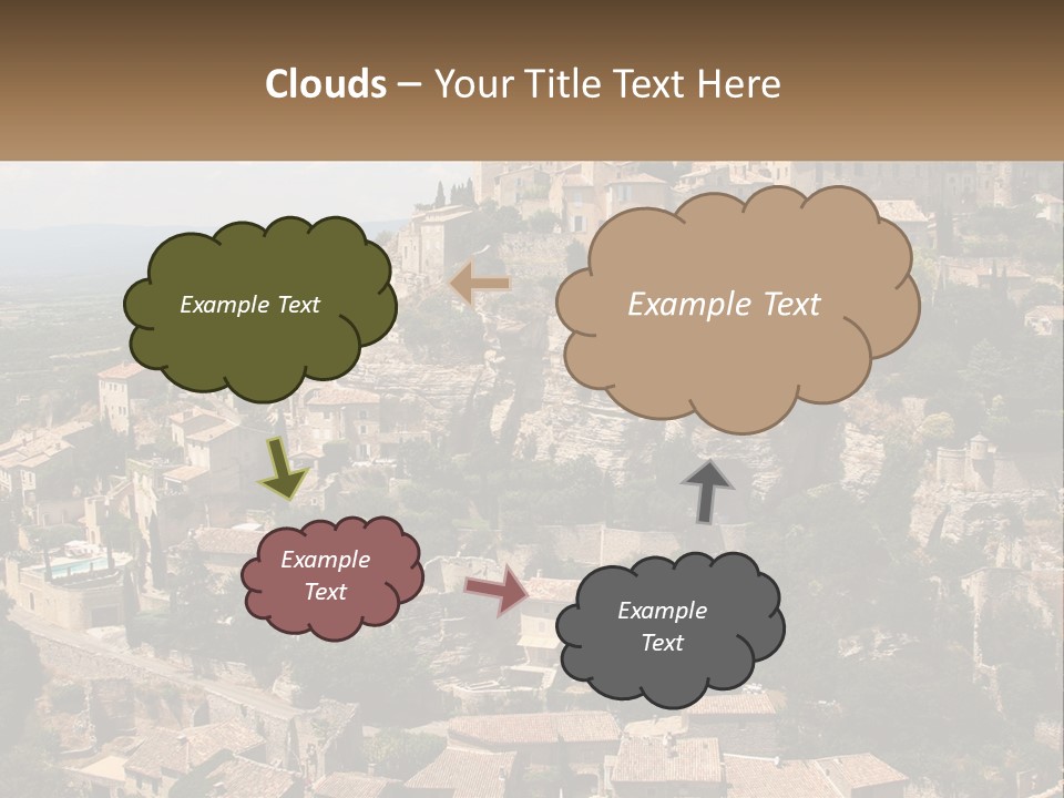 A Village On A Hill With Trees And Bushes PowerPoint Template