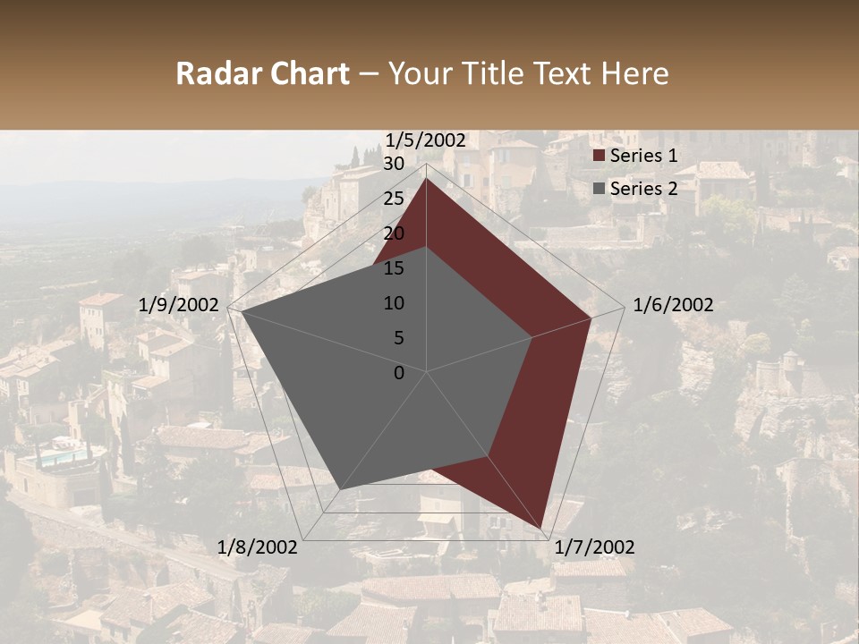 A Village On A Hill With Trees And Bushes PowerPoint Template