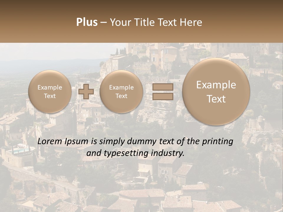 A Village On A Hill With Trees And Bushes PowerPoint Template