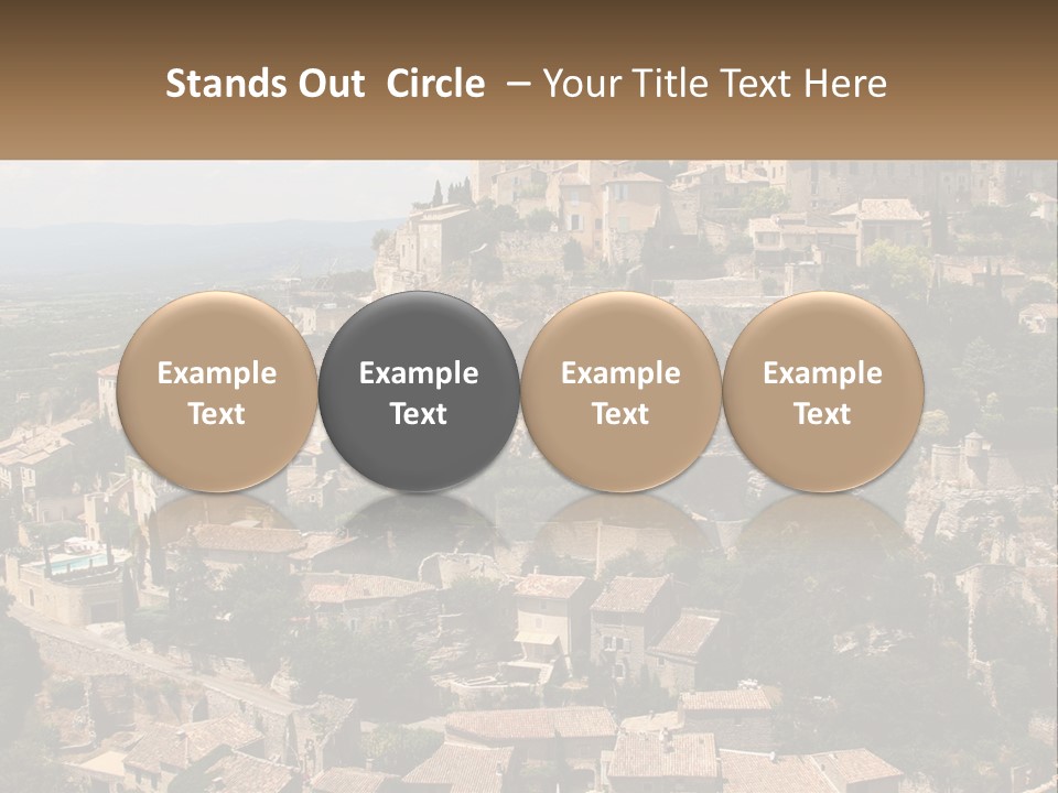 A Village On A Hill With Trees And Bushes PowerPoint Template