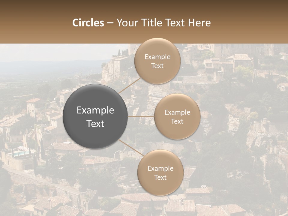 A Village On A Hill With Trees And Bushes PowerPoint Template