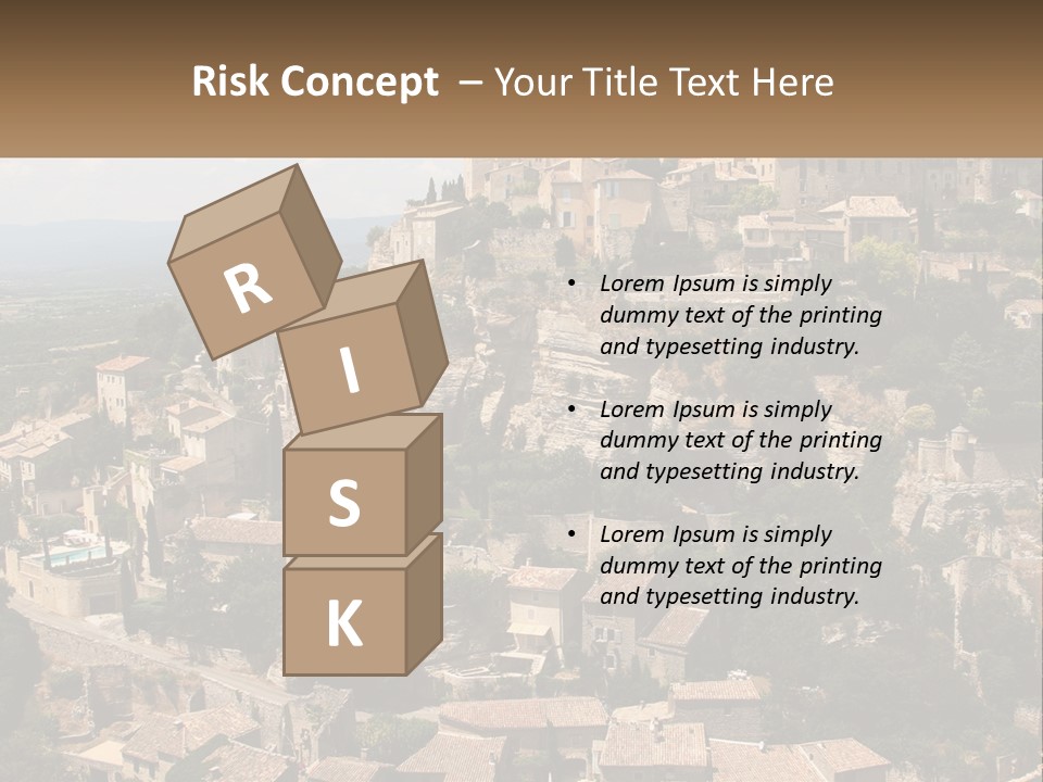 A Village On A Hill With Trees And Bushes PowerPoint Template