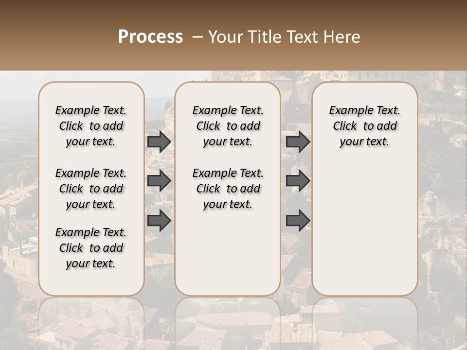 A Village On A Hill With Trees And Bushes PowerPoint Template