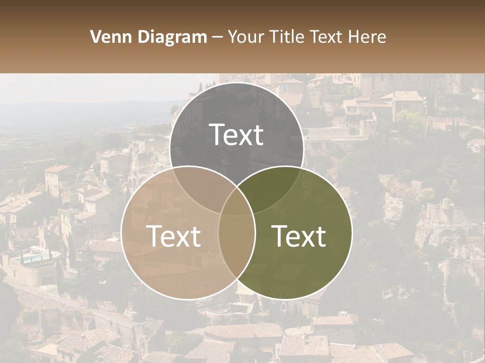 A Village On A Hill With Trees And Bushes PowerPoint Template