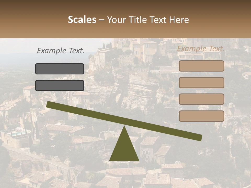 A Village On A Hill With Trees And Bushes PowerPoint Template