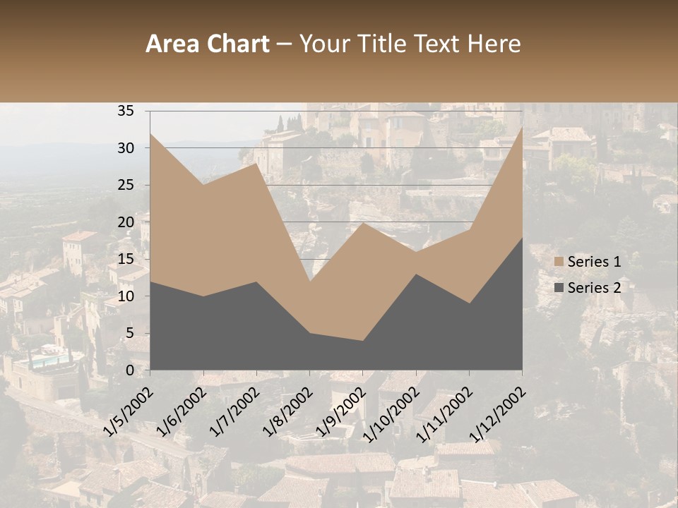 A Village On A Hill With Trees And Bushes PowerPoint Template