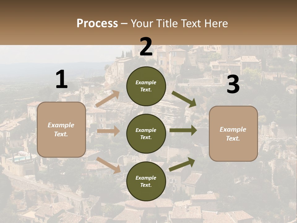 A Village On A Hill With Trees And Bushes PowerPoint Template