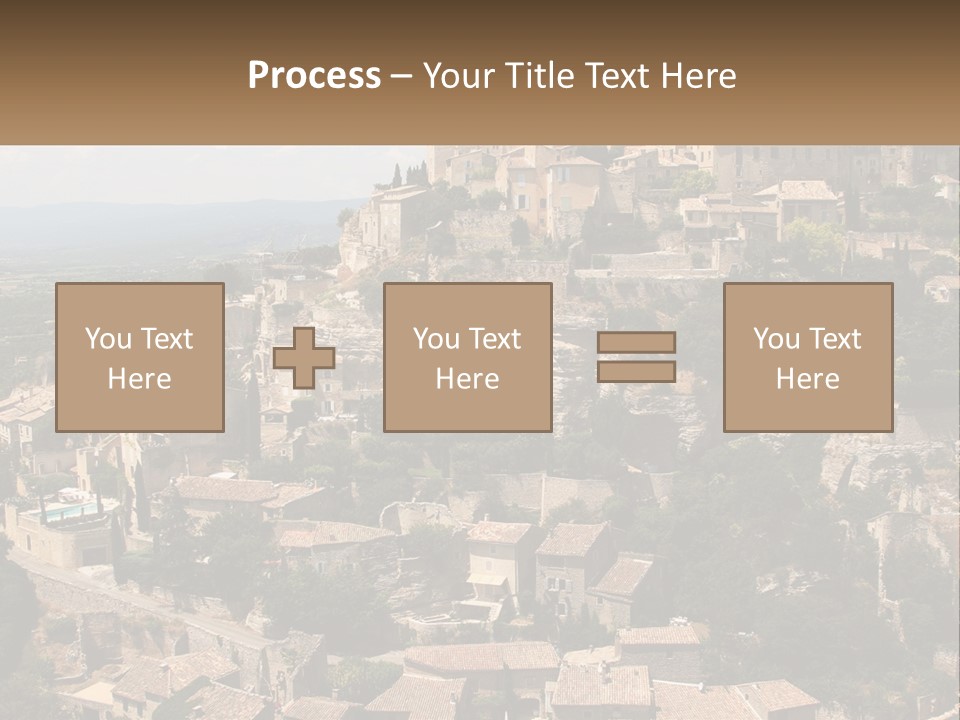 A Village On A Hill With Trees And Bushes PowerPoint Template