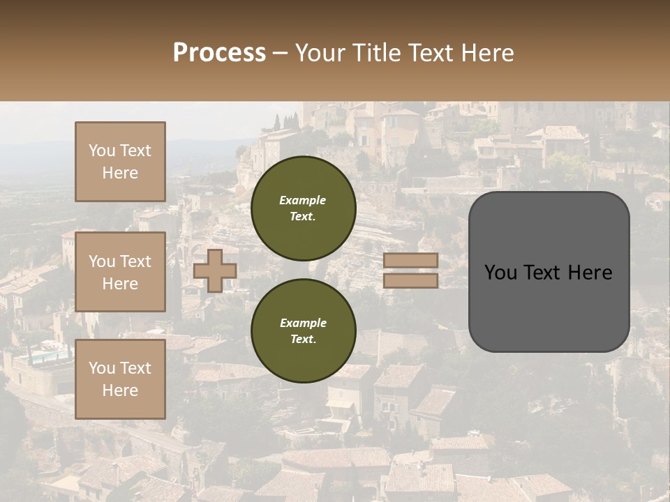 A Village On A Hill With Trees And Bushes PowerPoint Template