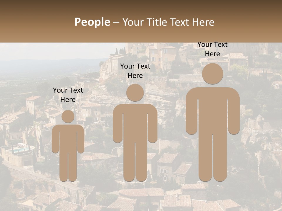 A Village On A Hill With Trees And Bushes PowerPoint Template