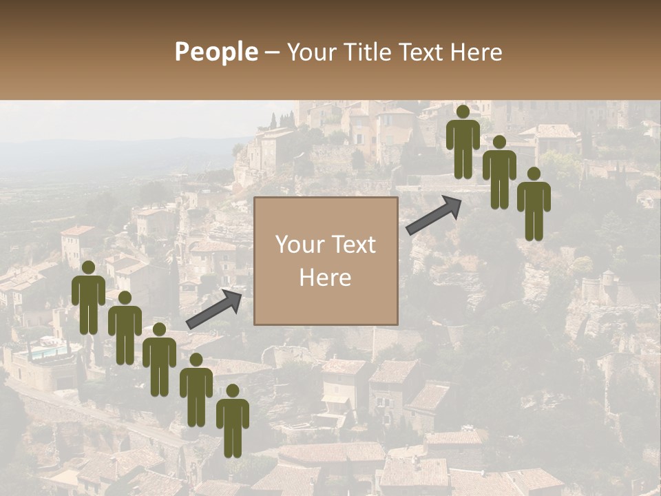 A Village On A Hill With Trees And Bushes PowerPoint Template