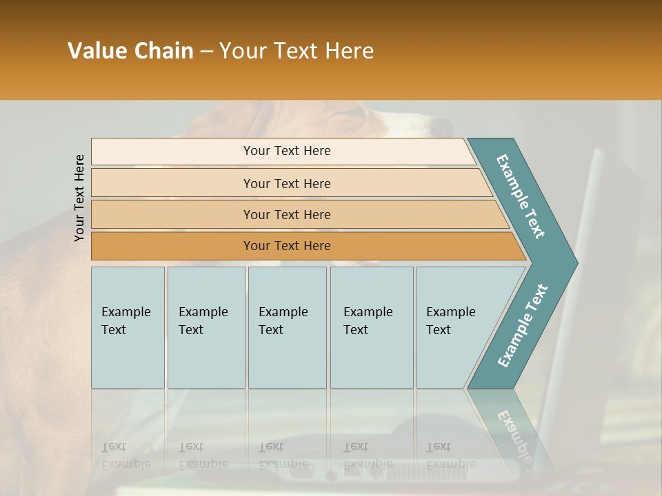 A Dog Sitting In Front Of A Laptop Computer PowerPoint Template