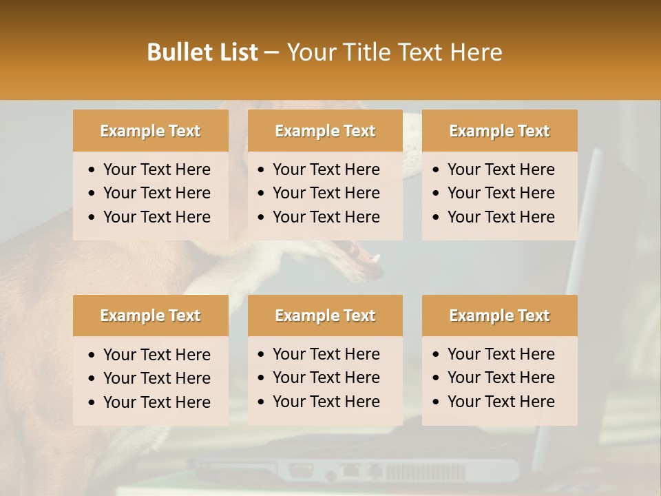 A Dog Sitting In Front Of A Laptop Computer PowerPoint Template