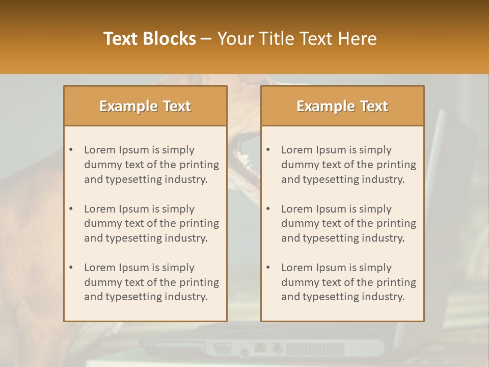 A Dog Sitting In Front Of A Laptop Computer PowerPoint Template