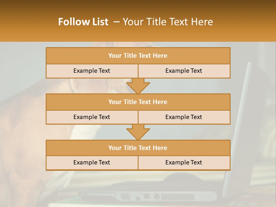 A Dog Sitting In Front Of A Laptop Computer PowerPoint Template