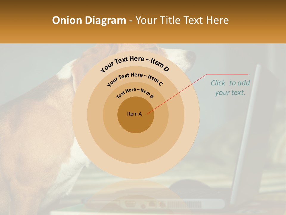 A Dog Sitting In Front Of A Laptop Computer PowerPoint Template