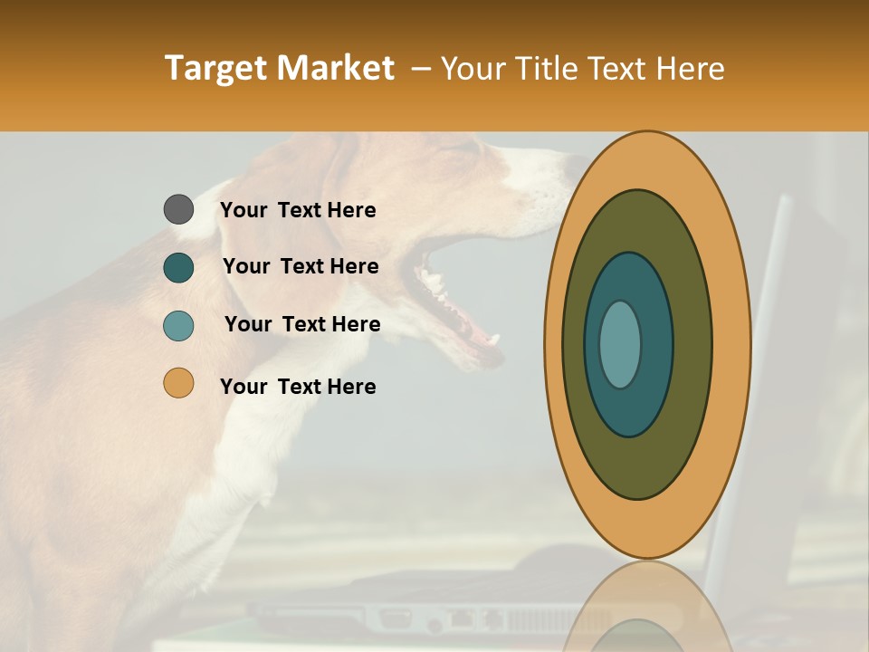 A Dog Sitting In Front Of A Laptop Computer PowerPoint Template