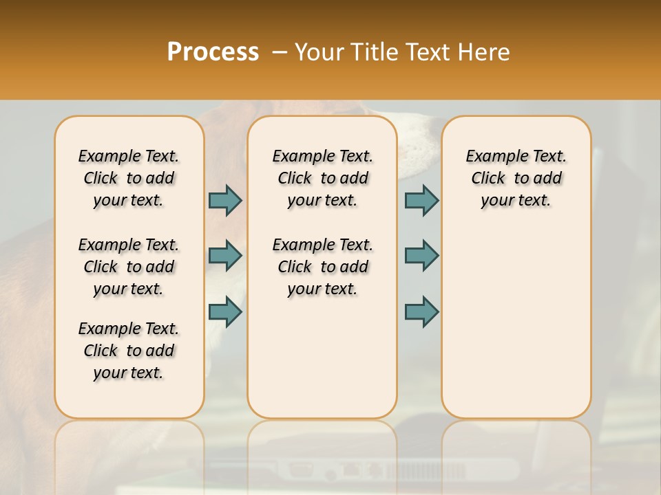 A Dog Sitting In Front Of A Laptop Computer PowerPoint Template