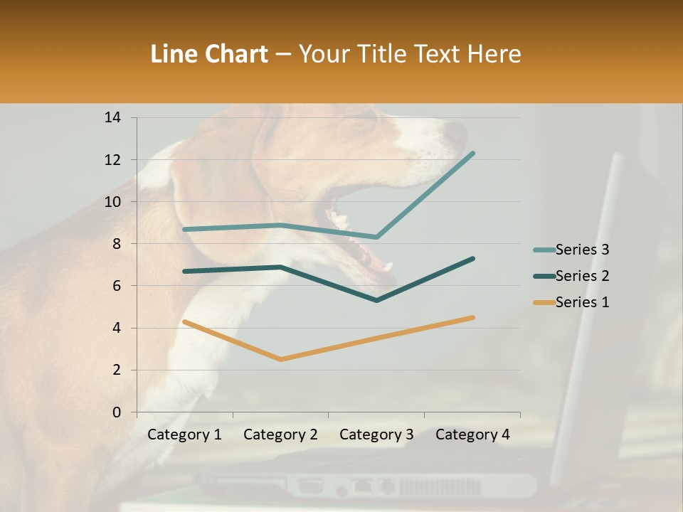 A Dog Sitting In Front Of A Laptop Computer PowerPoint Template