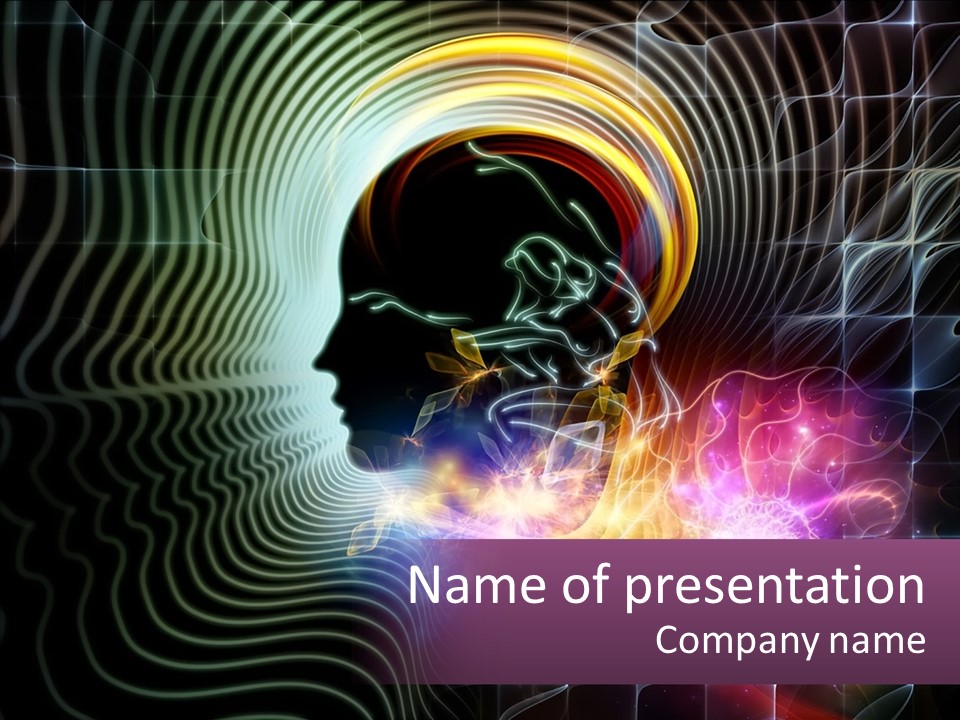 A Person's Head With A Colorful Light Coming Out Of It PowerPoint Template