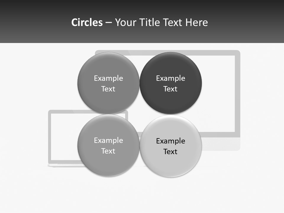 A Computer Monitor And A Laptop On A Table PowerPoint Template