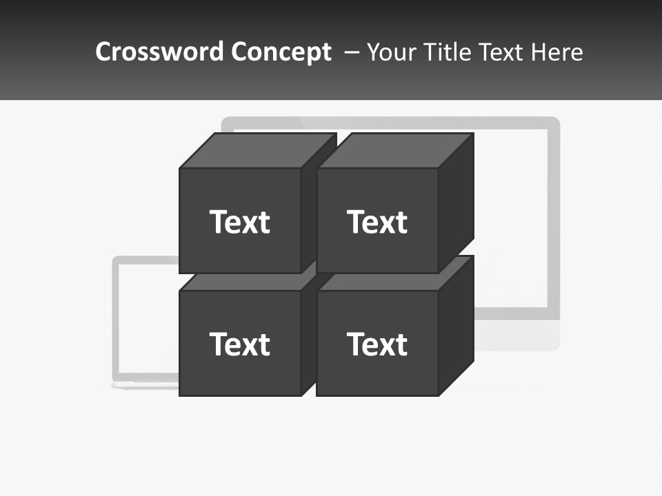 A Computer Monitor And A Laptop On A Table PowerPoint Template