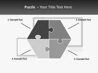A Computer Monitor And A Laptop On A Table PowerPoint Template